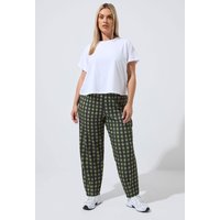 Limited Collection Limited Collection Damen Barrelhose in Khakigrün mit Vichykaro in Größe 46 | Polyester/Elasthan