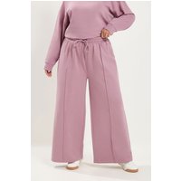 Yours Yours Damen Jogginghose in Rosa mit Weitem Bein in Größe Short 62-64 | Baumwolle/Polyester