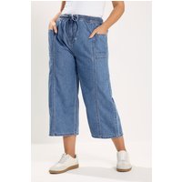 Yours Yours Damen Knöchellange Jeans in Mittelblau in Größe 48 | Baumwolle