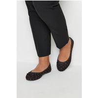 Yours Yours Damen Ballerinas mit Strass in Extra Weiter Eeepassform in Größe 38EEE | Textil
