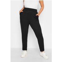 Yours Yours Damen Schlupfhose mit Doppelten Bundfalten Schwarz in Größe 58-60 | Elasthan/Viskose