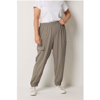 Yours Yours Damen Cargojogginghose in Naturbraun aus Gewaschenem Twill in Größe 54-56 | Polyester