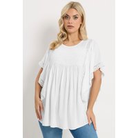 Yours Yours Damen Weiße Bluse mit Stickerei in Größe 50-52 | Viskose