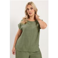 Yours Yours Damen Top in Khakigrün, Kombiset in Größe 46 | Polyester