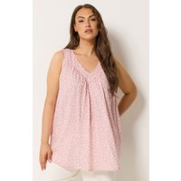 Yours Damen Yours – Trägershirt in Rosa mit Blümchenmuster in Größe 46 | Viskose