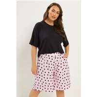 Yours Yours Damen Shorts in Rosa mit Punktemuster in Größe 48 | Polyester/Elasthan