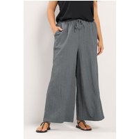 Yours Damen Yours – Strukturierte Hose in Grau mit Weitem Bein in Größe Short 44 | Polyester