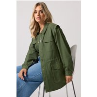 Yours Yours Damen Carpenterjacke in Khaki in Größe 48 | Baumwolle
