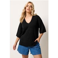 Yours Damen Yours – StrickT-Shirt in Schwarz in Größe 62-64 | Acryl
