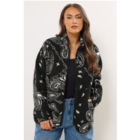Yours Yours Damen Fleecejacke in Schwarz mit Paisleymuster in Größe 54-56 | Polyester