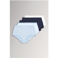 Yours Yours Plus Size Curve Slips in Blau mit Blumenmuster und Hohem Bund, 5er Set in Größe 50-52 | Baumwolle/Elasthan