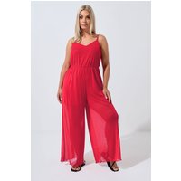 Limited Collection Limited Collection Damen Jumpsuit in Rot aus Netzstoff in Größe 46 | Polyester/Elasthan