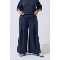 Limited Collection Limited Collection Damen Jogginghose in Marineblau mit Bundfalten in Größe 48 | Baumwolle/Polyester