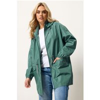 Yours Yours Damen Leichter Parka in Grün mit Kordelzug in Größe 42 | Polyester