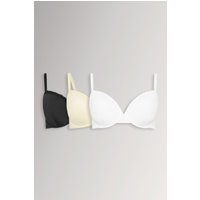 Yours Yours Fuller Bust Lingerie Geformte T-Shirt-BHs mit Bügel in Schwarz und Gelb im 3er Pack in Größe 90J | Polyester/Elasthan/Polyamid