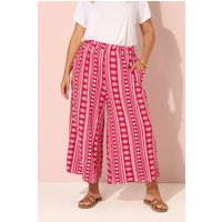 Yours Yours Damen Midaxi-Culottes in Rot mit Aztekenprint in Größe 54-56 | Elasthan/Viskose