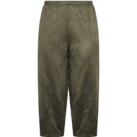 Yours Yours Damen Plus Size Khaki Green Faux Suede Barrel Leg Trousers Size Regular > 58-60 in Größe Regular 58-60 | Polyester/Elasthan