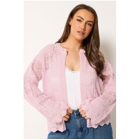 Yours Yours Damen Häkelstrickjacke in Rosa in Größe 50-52 | Acryl