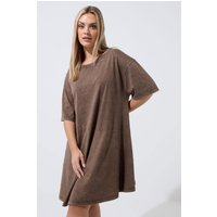 Limited Collection Limited Collection Damen Schokobraunes Kleid mit Acidwaschung in Größe 42 | Baumwolle