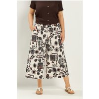 Yours Yours Damen Culotte in Naturbraun mit Sonnenprint in Größe 46 | Polyester/Elasthan