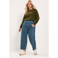 Yours Yours Damen Barreljeans in Blau mit Naht Auf Der Vorderseite in Größe 42 | Baumwolle