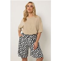 Yours Yours Damen Shorts in Schwarz mit Herzprint in Größe 48 | Elasthan/Viskose