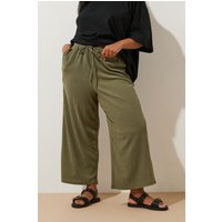Yours Yours Damen Strukturierte Culottes in Khaki in Größe 48 | Polyester