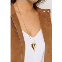 Yours Yours Damen Goldfarbene Lange Halskette mit Poliertem Herzanhängersize | Metall