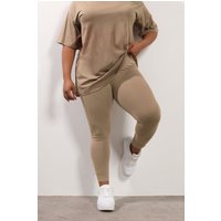 Yours Yours Damen Leggings in Naturbraun in Größe 52 | Baumwolle/Elasthan
