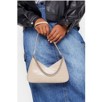 Yours Yours Damen Schultertasche in Steinbraun mit Zierkettesize