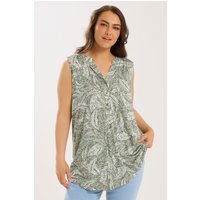 Yours Plus Size Ivory White Leaf Print Sleeveless Blouse Size 20