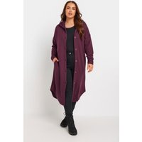 Yours Yours Damen Geknöpfte Maxikapuzenjacke in Rot in Größe 48 | Baumwolle/Polyester