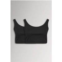 Yours Yourset Plus Size 2 Pack Black Ribbed Crop Tops Size 18