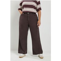 Yours Yours Damen Jeans in Schokobraun mit Weitem Bein in Größe Short 42 | Baumwolle