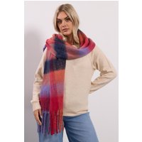 Yours Yours Damen Karierter Schal in Rot aus Softtouchgewebesize | Polyester