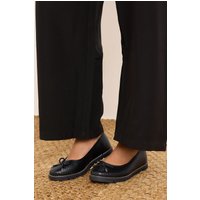 Yours Yours Damen Gewebte Ballerinas in Schwarz in Extra Weiter Eeepassform in Größe 39EEE | Synthetik