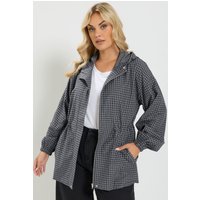 Yours Yours Damen Plus Size Grey Gingham Drawcord Jacket Size 42 | Baumwolle
