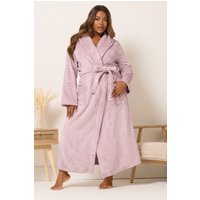 Yours Yours Damen Curve Rosa Super Luxe Maximorgenmantel in Größe 46-48 | Polyester