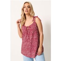 Yours Damen Yours – Trägershirt in Rot mit Blümchenmuster in Größe 42 | Viskose