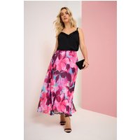 Yours Yours Damen Plisseerock in Rosa mit Blumenmuster in Größe 50-52 | Polyester