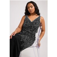 Luxe: Ultimate Embellishment Luxe: Ultimate Embellishment Damen Luxe – Paillettenbesetztes Maxikleid in Schwarz in Größe 42 | Polyester