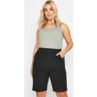 Yours Yours Damen Dehnbare Shorts in Schwarz in Größe 50-52 | Baumwolle