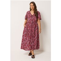 Yours Damen Yours – Maxikleid in Rosa mit Blümchenmuster in Größe 48 | Viskose