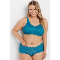 Yours Yours Fuller Bust Lingerie BH in Grün mit Spitze in Größe 100D | Baumwolle/Elasthan/Polyamid