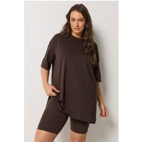 Yours Damen Yours – Shorts in Schokobraun in Größe 42 | Baumwolle/Elasthan