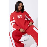 Limited Collection Limited Collection Damen Sweatshirt in Rot mit „Ny“Streifen in Größe 42 | Baumwolle/Polyester