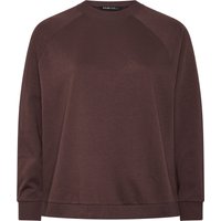 Yours Yours Damen Oversized Sweatshirt mit Raglanärmeln in Schokobraun Size 50-52 | Baumwolle/Polyester