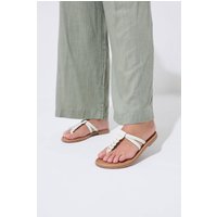 Yours Yours Damen Flechtsandalen in Weiß aus Kunstleder in Weiter E-Passform in Größe 37EEE | Synthetik/Leder