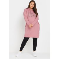 Yours Yours Damen Hoodiekleid in Rosa mit „Love“Schriftzug aus Strasssteinen in Größe 54-56 | Elasthan/Viskose