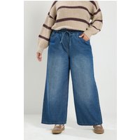 Yours Yours Damen Jeans in Mittelblau zum Hineinschlüpfen in Größe Short 62-64 | Baumwolle